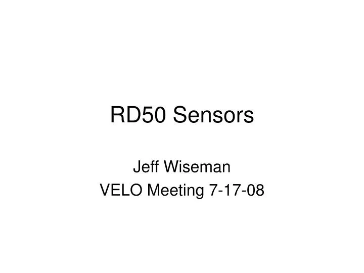 rd50 sensors