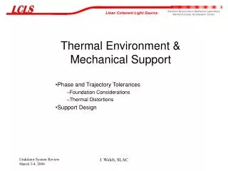 Thermal Environment &amp; Mechanical Support