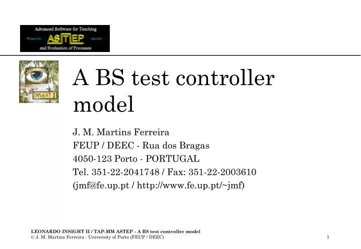 a bs test controller model