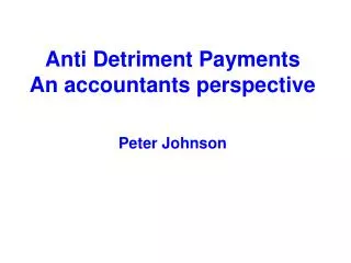 Anti Detriment Payments An accountants perspective