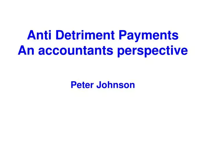 anti detriment payments an accountants perspective