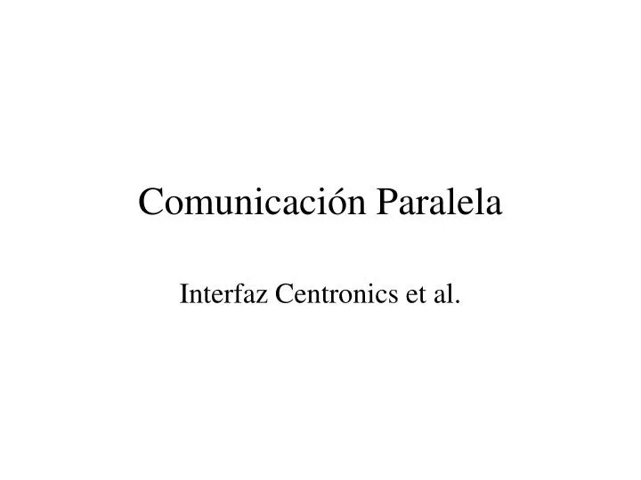 comunicaci n paralela