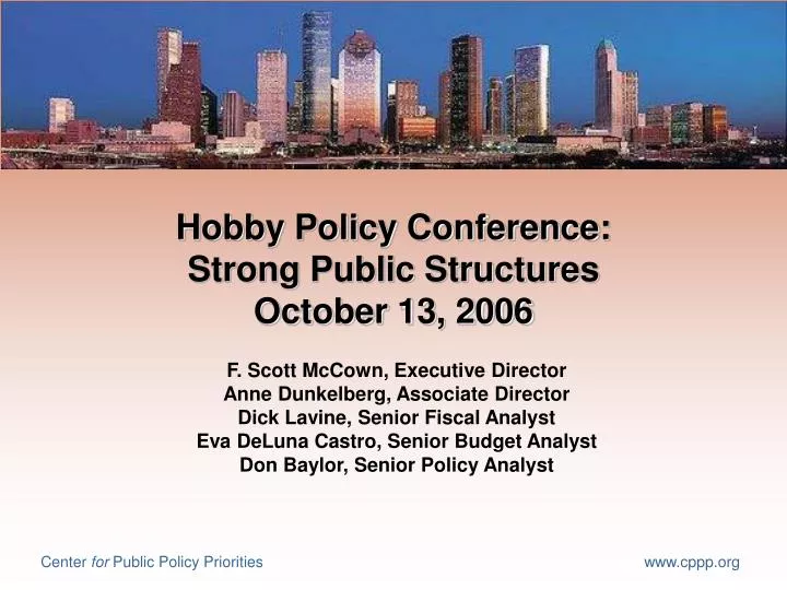 hobby policy conference strong public structures october 13 2006