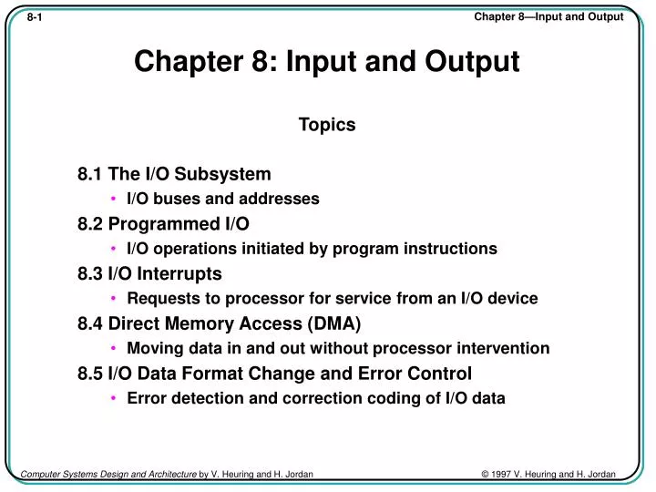 chapter 8 input and output