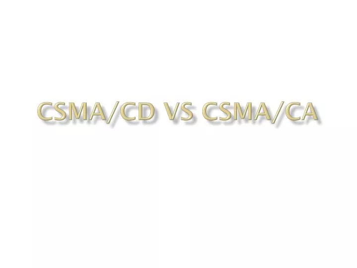 csma cd vs csma ca