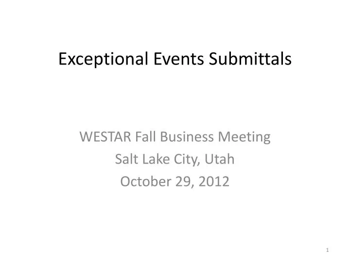 exceptional events submittals