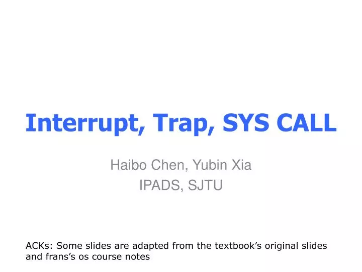 interrupt trap sys call