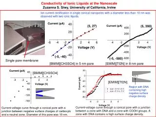 Conductivity of Ionic Liquids at the Nanoscale Zuzanna S. Siwy, University of California, Irvine