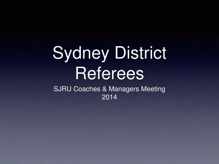 sydney district referees