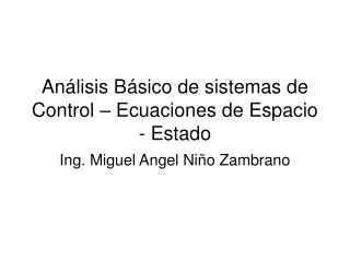 an lisis b sico de sistemas de control ecuaciones de espacio estado