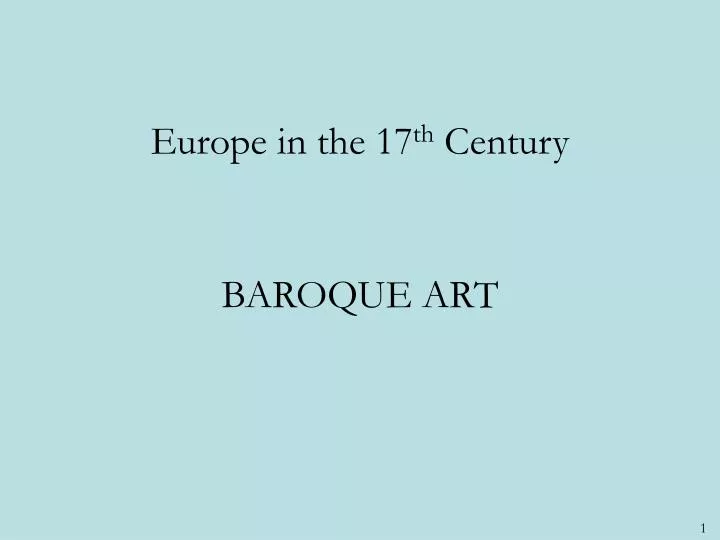 europe in the 17 th century baroque art