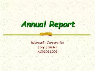 annual report