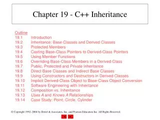 Chapter 19 - C++ Inheritance