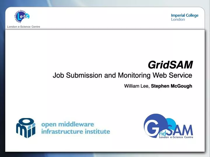 gridsam job submission and monitoring web service