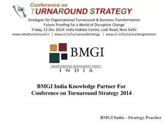 BMGI India Knowledge Partner For Conference on Turnaround St
