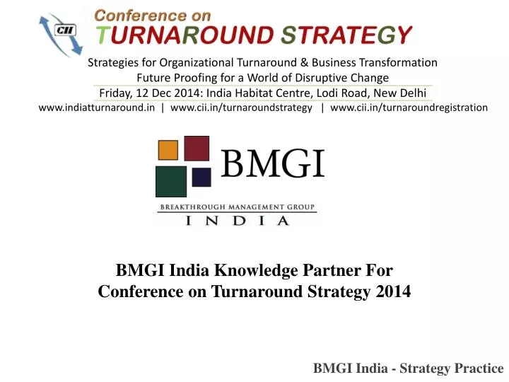bmgi india knowledge partner for conference on turnaround strategy 2014