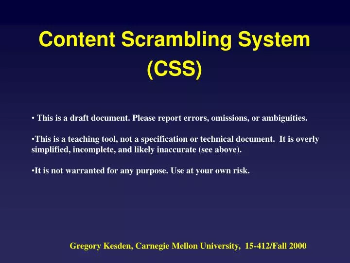 content scrambling system css