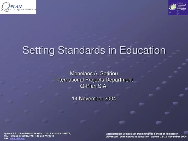 setting standards in education