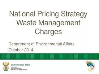 National Pricing Strategy Waste Management Charges