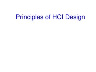 Principles of HCI Design