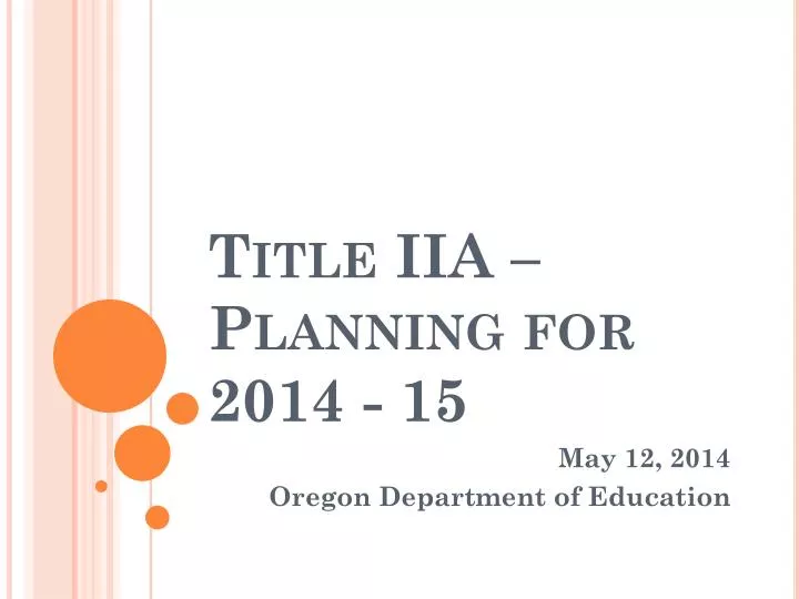 title iia planning for 2014 15