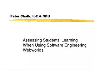 Peter Chalk, IoE &amp; SBU