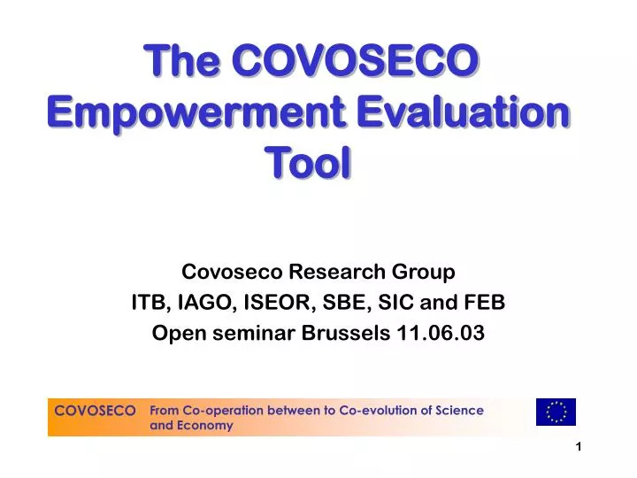 the covoseco empowerment evaluation tool