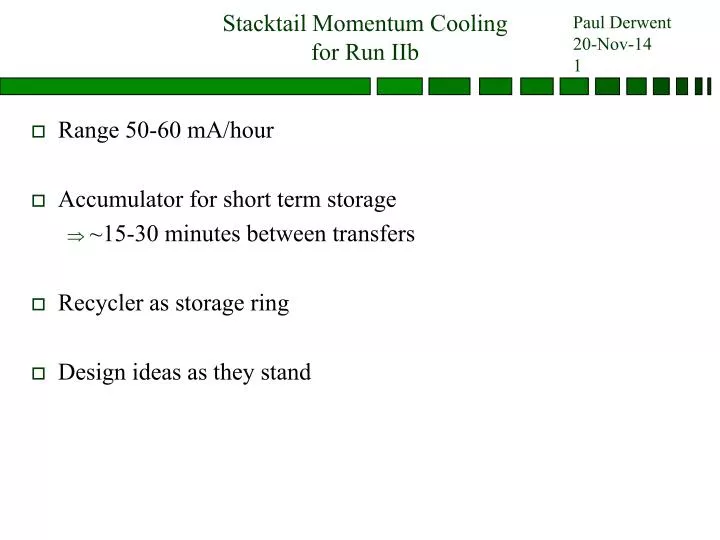 stacktail momentum cooling for run iib