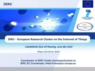 IERC - European Research Cluster on the Internet of Things