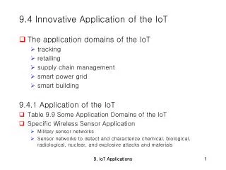 9.4 Innovative Application of the IoT