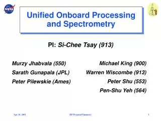 Unified Onboard Processing and Spectrometry