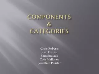 components categories