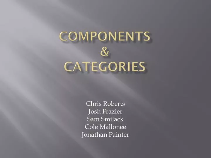 components categories