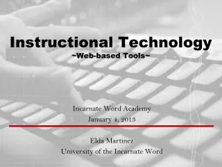 Instructional Technology ~Web-based Tools~