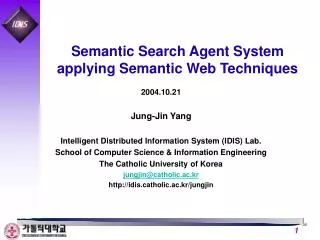 Semantic Search Agent System applying Semantic Web Techniques