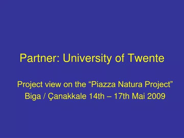 partner university of twente