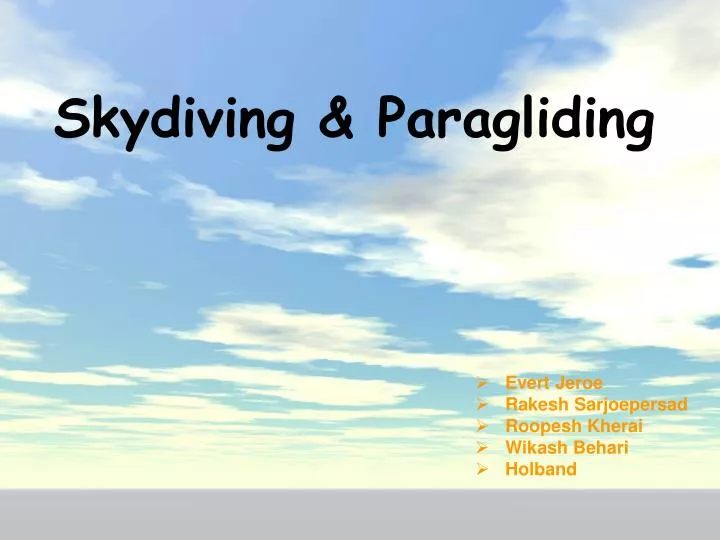 skydiving paragliding