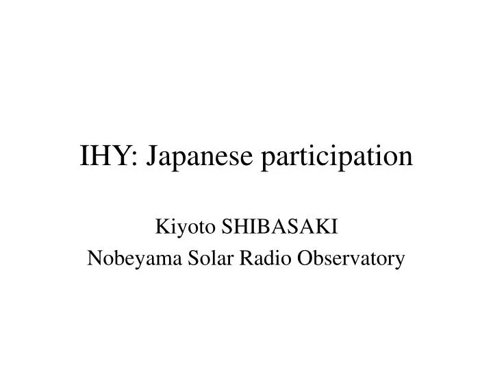 ihy japanese participation