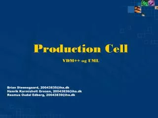Production Cell VDM++ og UML