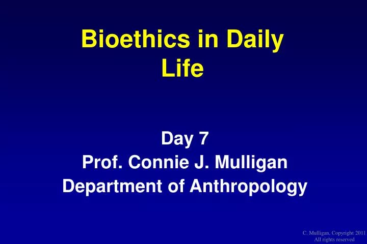 bioethics in daily life