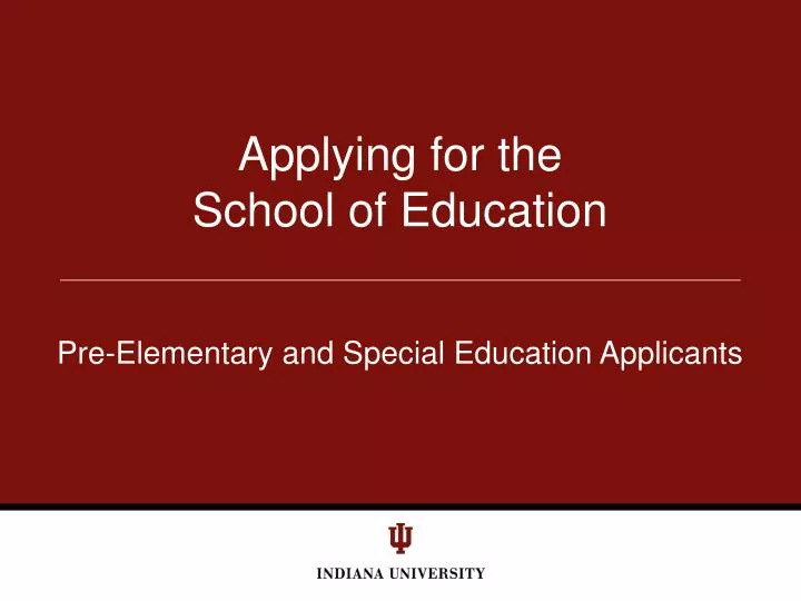applying for the school of education