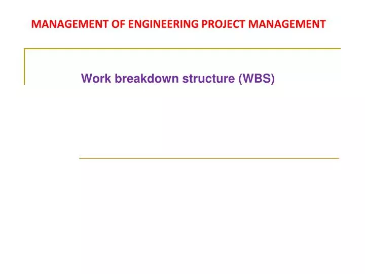 management of engineering project management