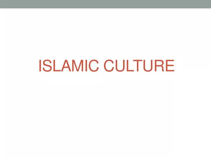 islamic culture