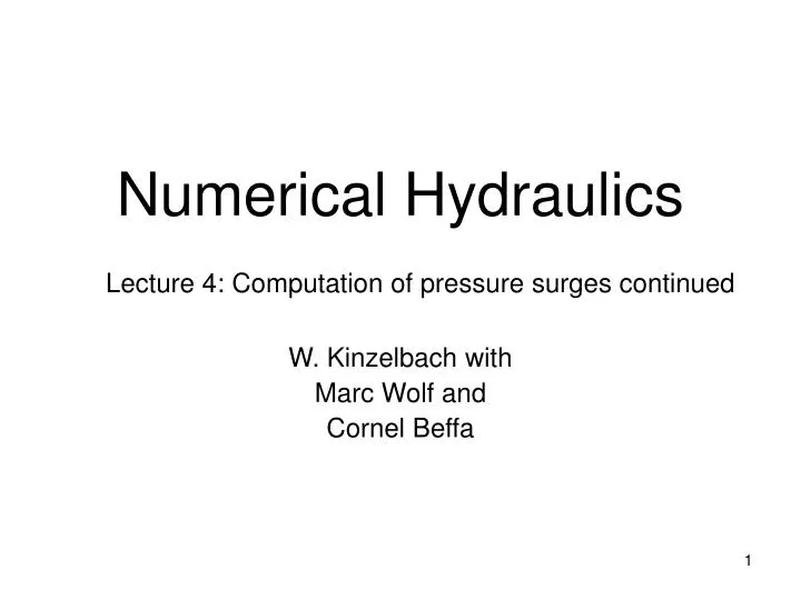 numerical hydraulics