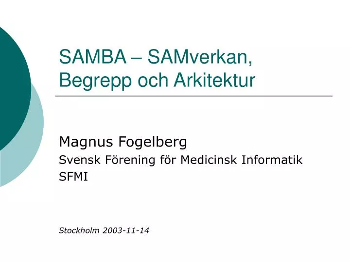 samba samverkan begrepp och arkitektur