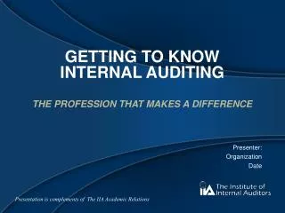 Getting to Know Internal Auditing