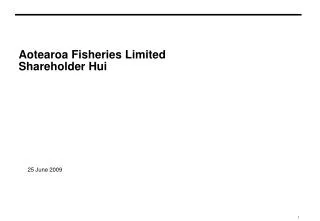 Aotearoa Fisheries Limited Shareholder Hui