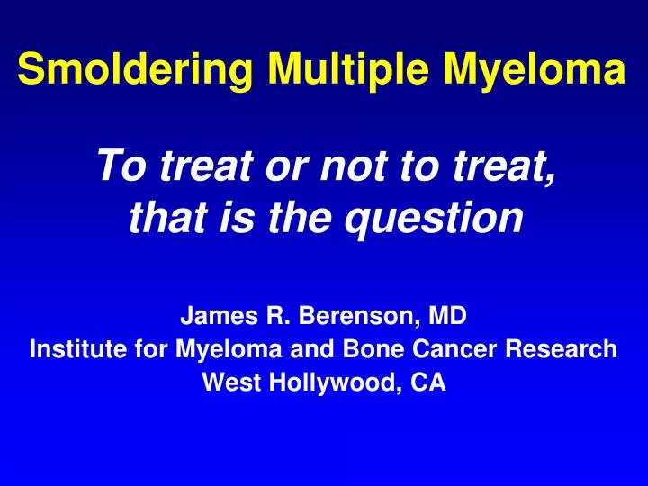 smoldering multiple myeloma