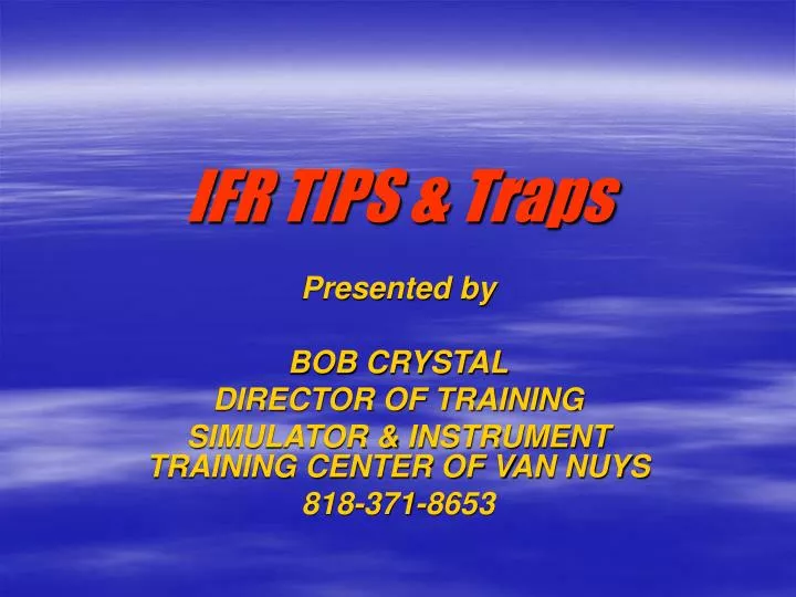ifr tips traps