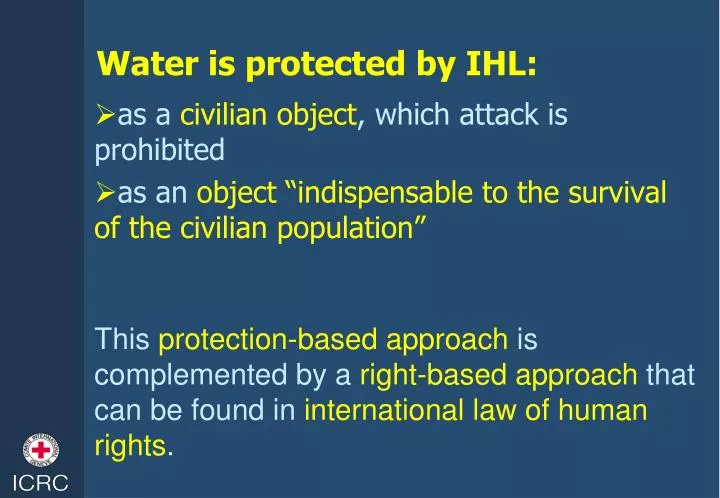 water is protected by ihl